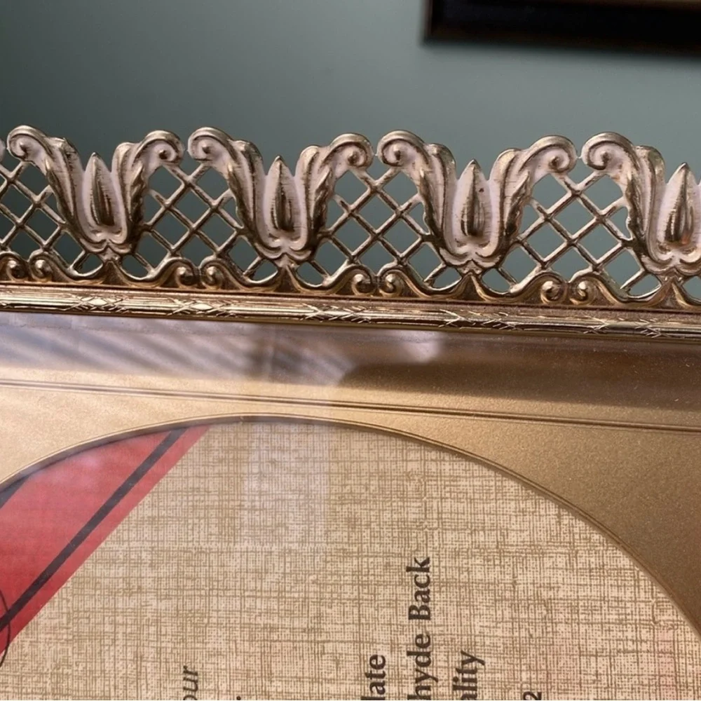 Vintage Metal Filigree Picture 24 karat